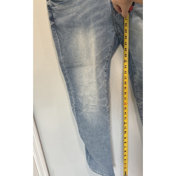 Smoke Rise Light Wash Straight Fit Jeans 40x32 Distressed Denim Streetwear 82930 - Picture 12 of 12